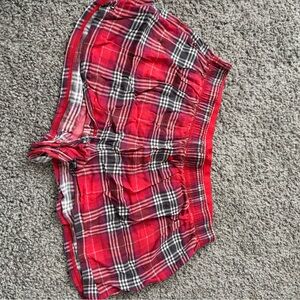 PINK Victoria's Secret Red and Gray Plaid Shorts
